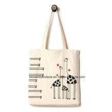 OEM Produce Customized Logo Printed Promotional Cartoon Cotton Canvas Craft Shopper Bag